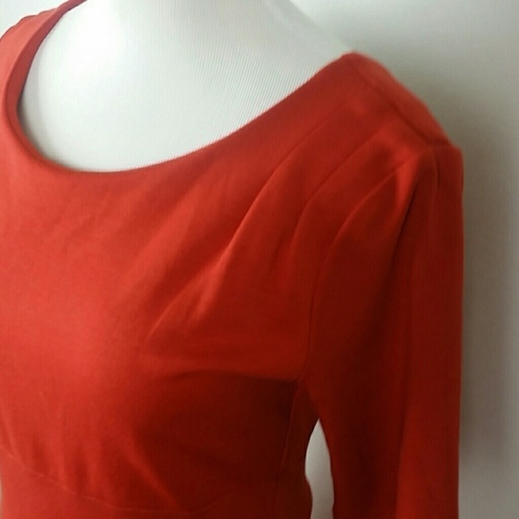 COTTON CANDY l Rust Ponte Knit Fit Flare Dress E1 - Picture 3 of 6